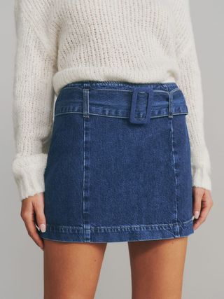 Reformation + Tia Belted Mini Skirt