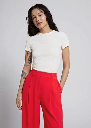 & Other Stories + Ribbed Cropped T-Shirt