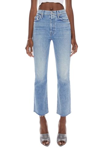 Mother + The Tripper Flood Frayed High Waist Ankle Flare Jeans