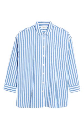 Madewell + The Signature Poplin Springy Stripe Oversize Button-Up Shirt