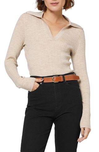 & Other Stories + Rib Wool Blend Polo Top