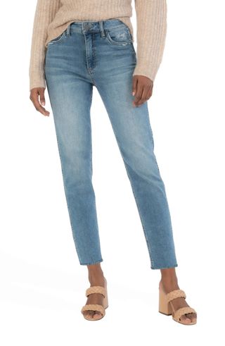 Kut From the Kloth + Naomi Fab Ab High Waist Crop Slim Straight Leg Jeans