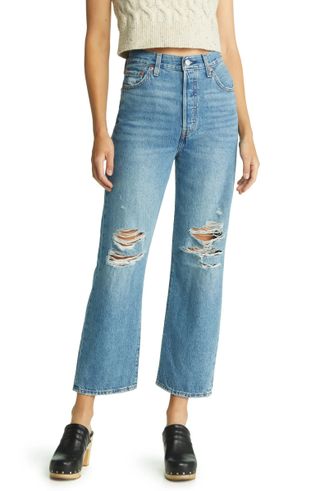 Levi's + Ribcage Ripped Ankle Straight Leg Jeans