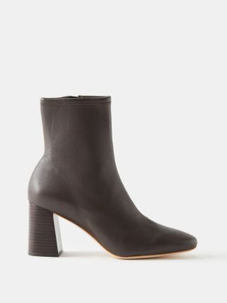 Loeffler Randall + Elise 75 Block-Heel Leather Ankle Boots