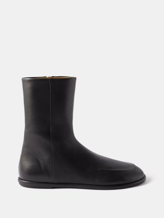 The Row + Canal Leather Ankle Boots