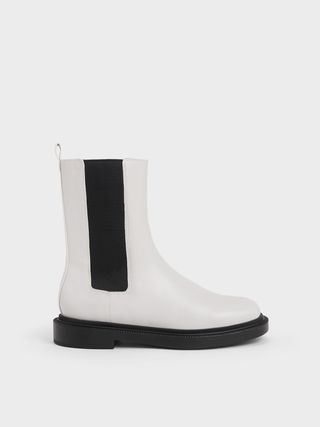 Charles & Keith + White Classic Chelsea Boots
