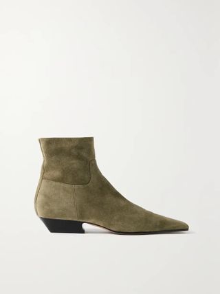 Khaite + Marfa Suede Ankle Boots