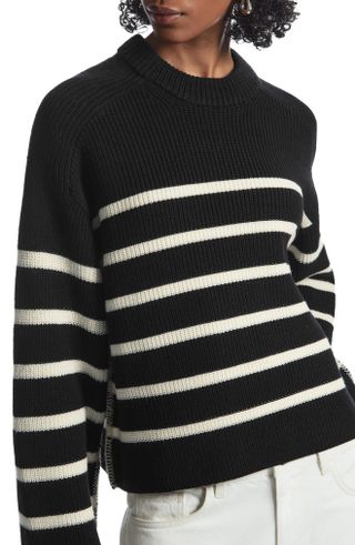 Cos + Stripe Crewneck Sweater