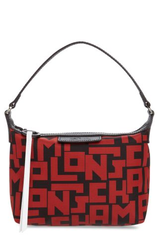 Lonchamp + Mini Le Pliage Logo Nylon Shoulder Bag