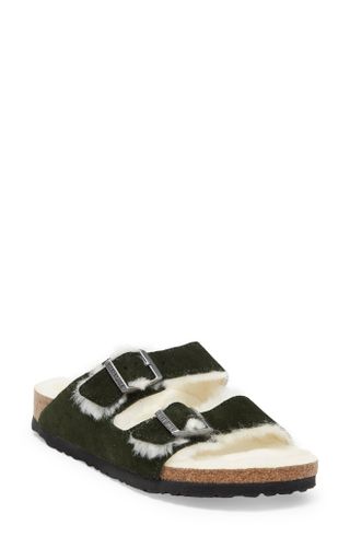 Birkenstock + Arizona Genuine Shearling Lining Slide Sandal