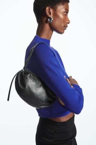 COS + Gathered Leather Shoulder Bag