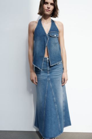 Zara + TRF Denim Skirt