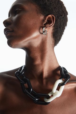 COS + Oversized Link Satin Ribbon Necklace