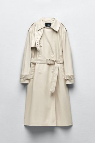 Zara + Belted Faux Leather Trench