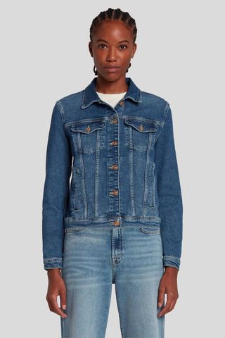 7 for All Mankind + Modern Trucker Luxe Vintage Blueprint