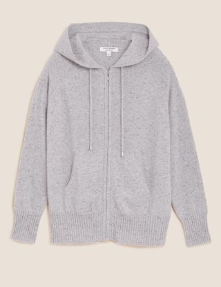 Marks and Spencer + Pure Cashmere Textured Relaxed Hoodie
