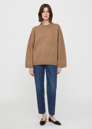 Toteme + Monogram Embroidery Knit Camel