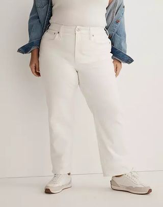 Madewell + The Perfect Vintage Straight Jeans in Tile White