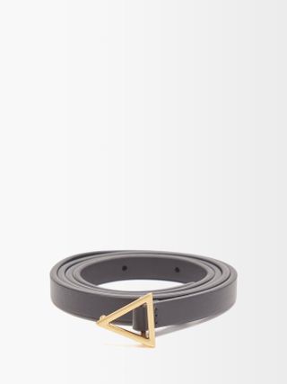 Bottega Veneta + Triangle-Buckle Leather Belt