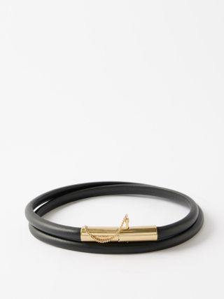 Saint Laurent + Pin-Clasp Tube Leather Belt