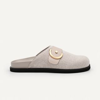Pedro Shoes + Taupe Yasmin Fabric Mules