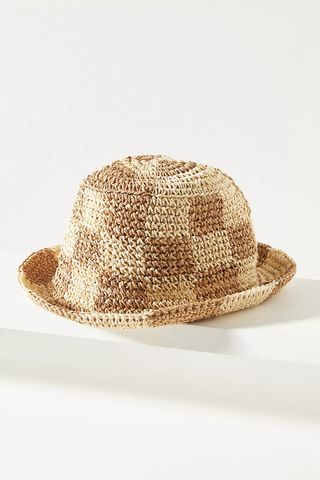 Wyeth + Checkered Straw Bucket Hat