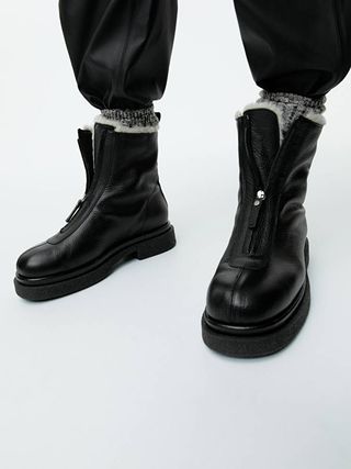 Arket + Faux Fur Leather Boots