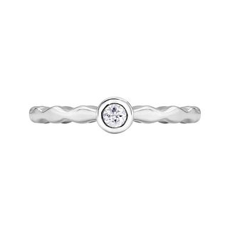 Dower & Hall + 3mm White Sapphire Wave Twinkle Ring