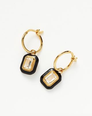 Missoma + Enamel & Stone Charm Mini Hoop Earrings