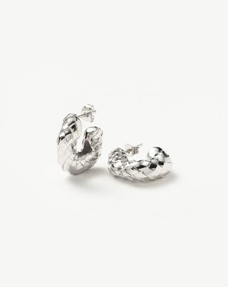 Missoma + Medium Serpent Textured Chubby Hoop Earrings