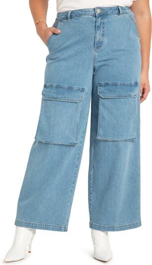Eloquii + Wide Leg Cargo Jeans