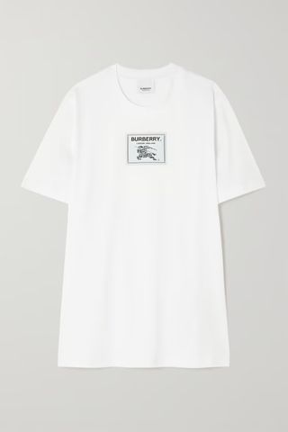 Burberry + Appliquéd Cotton-Jersey T-Shirt