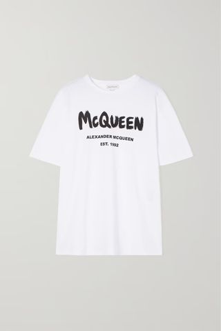 Alexander Mcqueen + Printed Cotton-Jersey T-Shirt