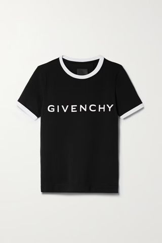 Givenchy + Two-Tone Printed Cotton-Blend Jersey T-Shirt