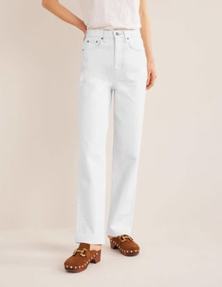 Boden + High Rise True Straight Jeans