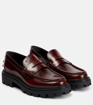 Tod's + Platform Leather Penny Loafers