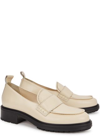 Aeyde + Ruth 40 Cream Leather Loafers