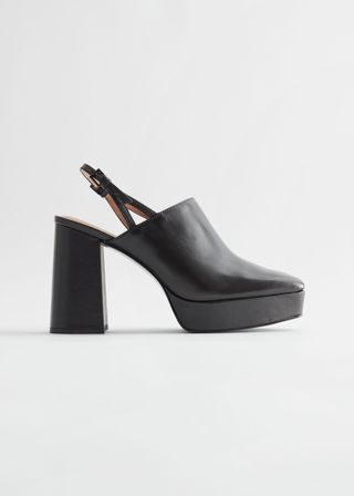& Other Stories + Leather Slingback Platform Mules