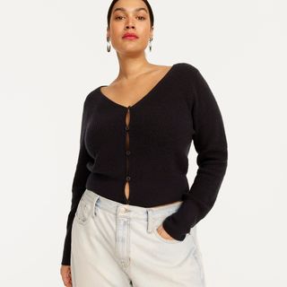 J.Crew + Featherweight Cashmere Cropped Cardigan Sweater