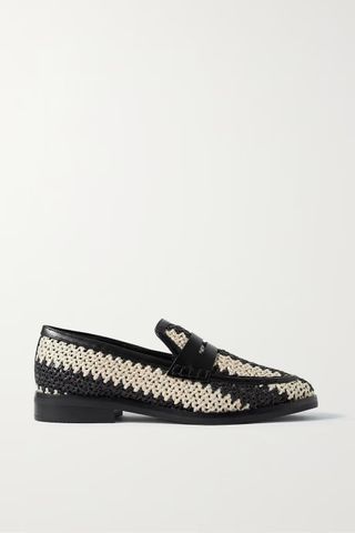 3.1 Phillip Lim + Alexa Leather-Trimmed Two-Tone Raffia Loafers