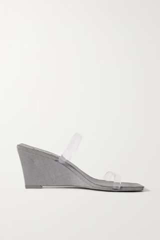 St. Agni + Wool-Blend Canvas and PVC Wedge Sandals