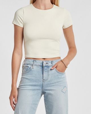 Express + High Compression Body Contour Matte 90's Cropped Tee