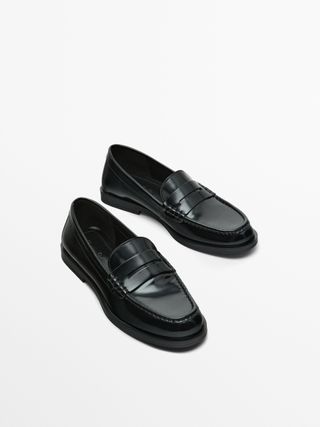 Zara + Leather Penny Loafers