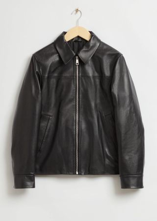 & Other Stories + Regular Fit Leather Jacket