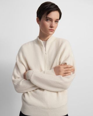 Theory + Half-Zip Sweater in Cashmere