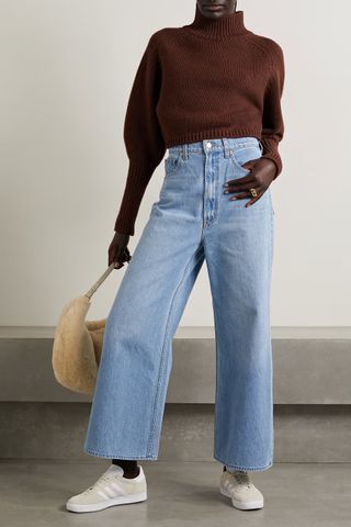 Mother + Snacks! High-Rise Wide-Leg Jeans