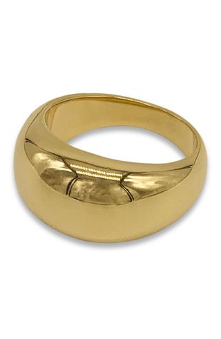 Adornia + 14K Gold Plated Stainless Steel Dome Ring