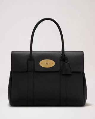 Mulberry + Bayswater Black & Brass Small Classic Grain