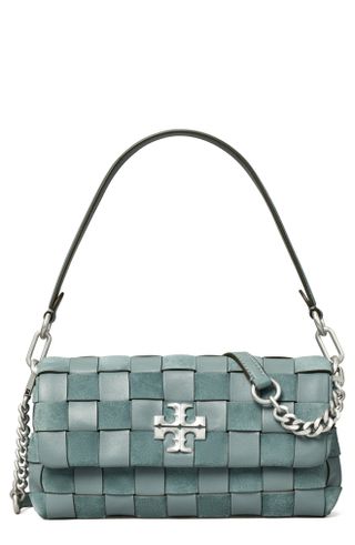 Tory Burch + Kira Small Woven Leather Shoulder Bag