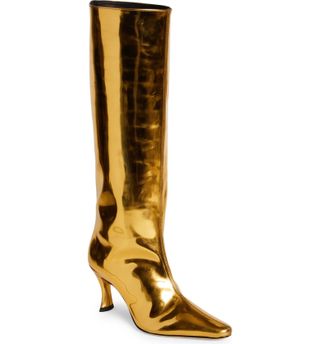 BY FAR + Stevie 42 Metallic Knee High Boot